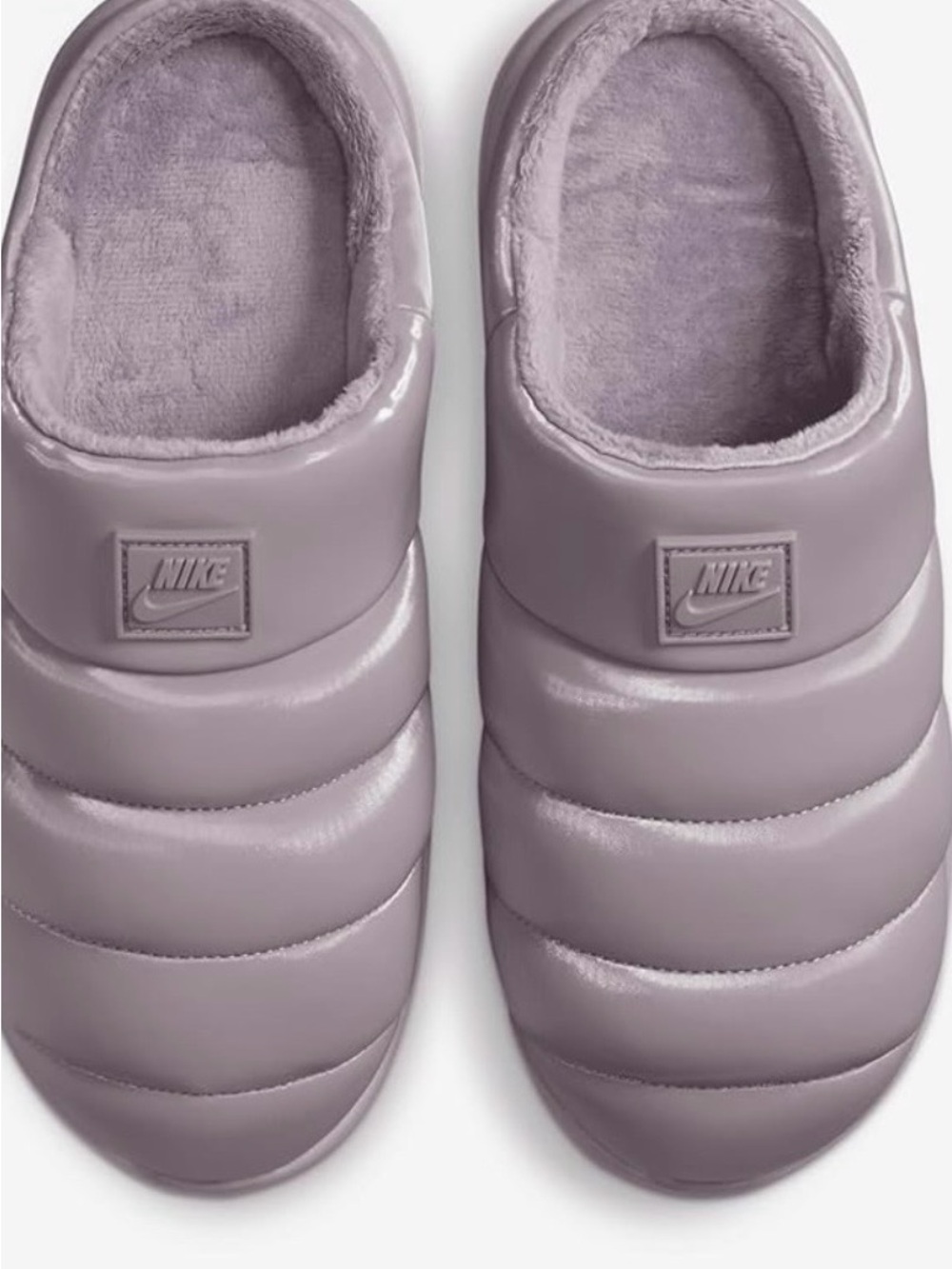 Nike Burrows Quilted Slip-On Mules in Mauve